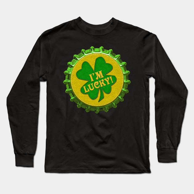 St. Patrick's Day Magnet and Sticker | I'm Lucky by Cherie(c)2022 Long Sleeve T-Shirt by CheriesArt
